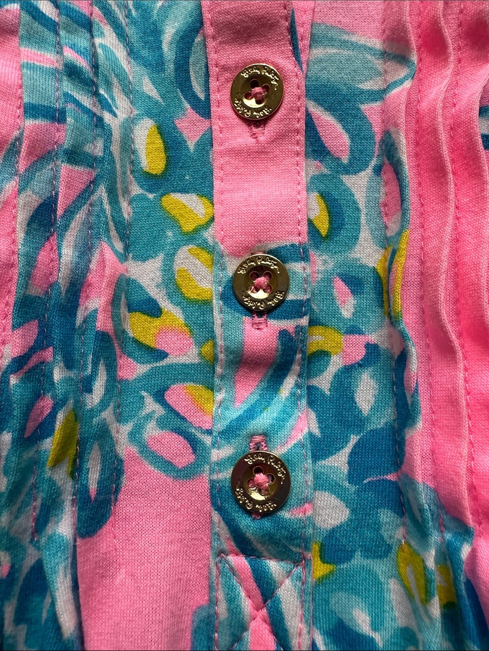 Lilly Pulitzer Pink Tropical Pineapple Print Ruffle Sleeve Top - Picture 8 of 9